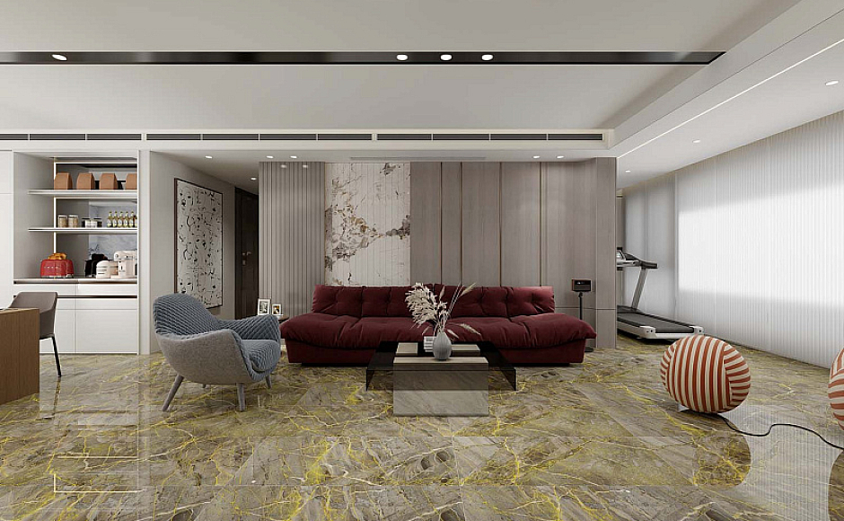 Керамогранит Азарио Cortez Gold 60x120 Carving H18004008G серый