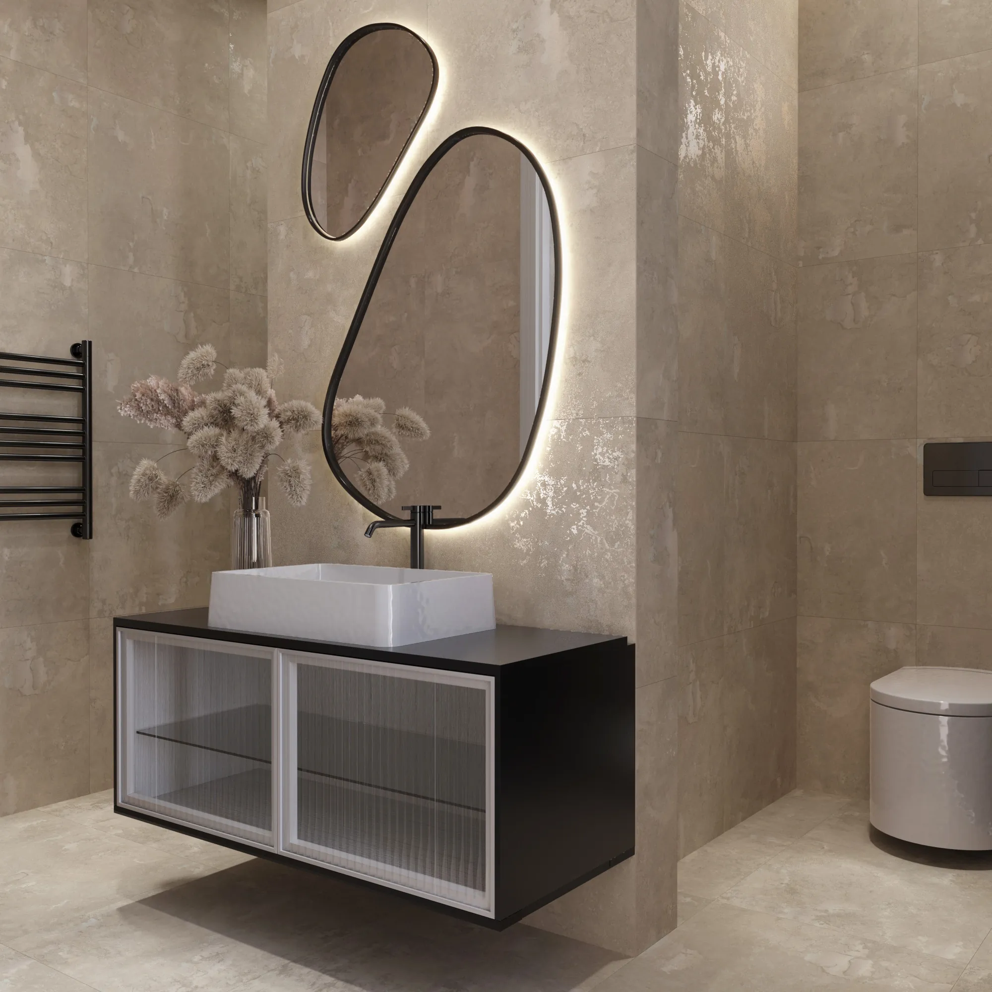 Керамогранит Аркадия Керамика GI8002-A Eragon Dark Grey Matt Glossy Ink 60x120 серый