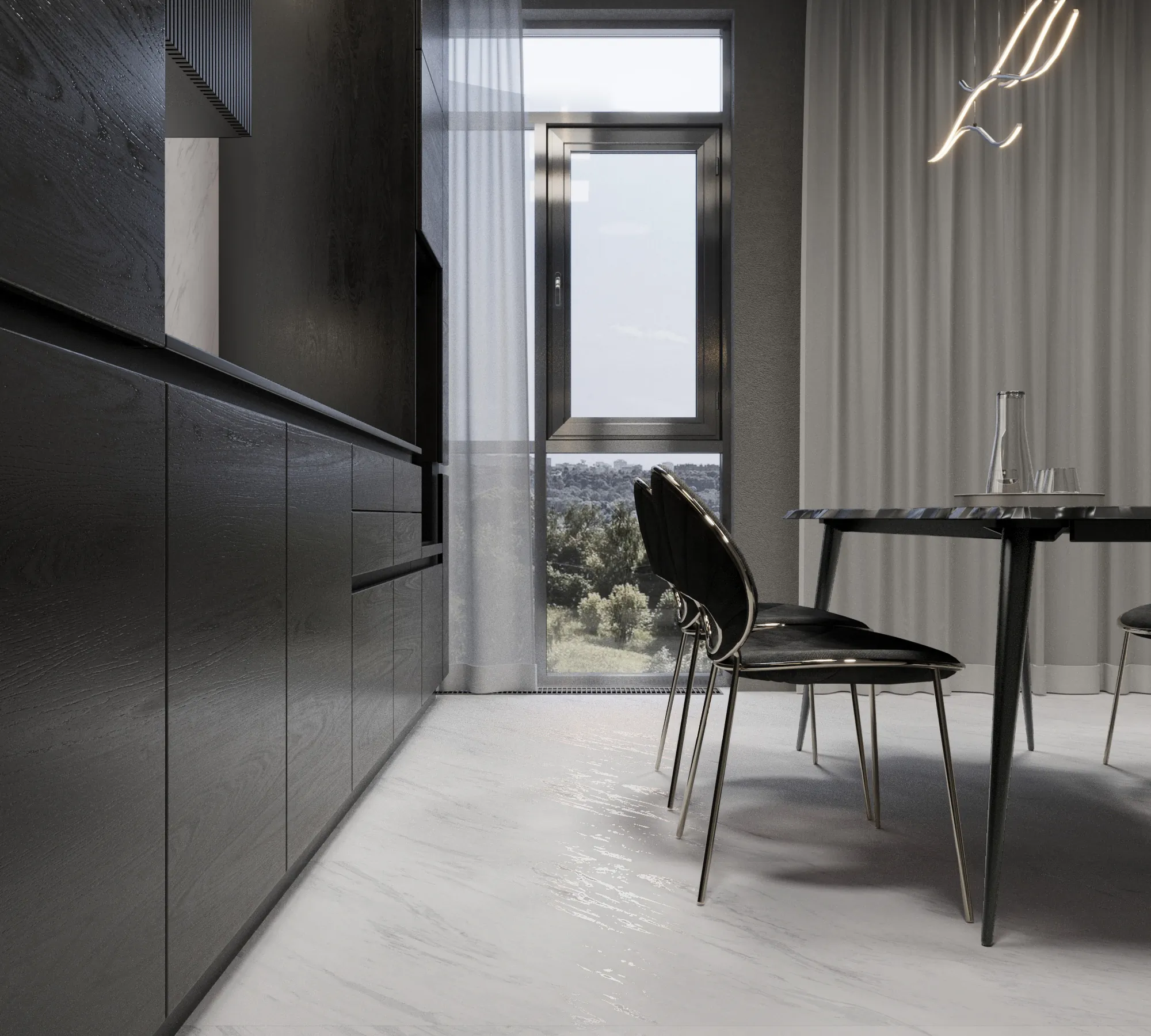 Керамогранит Креанза CZ-GL09-B Vento Grey Matt Glossy Ink 80x160 белый