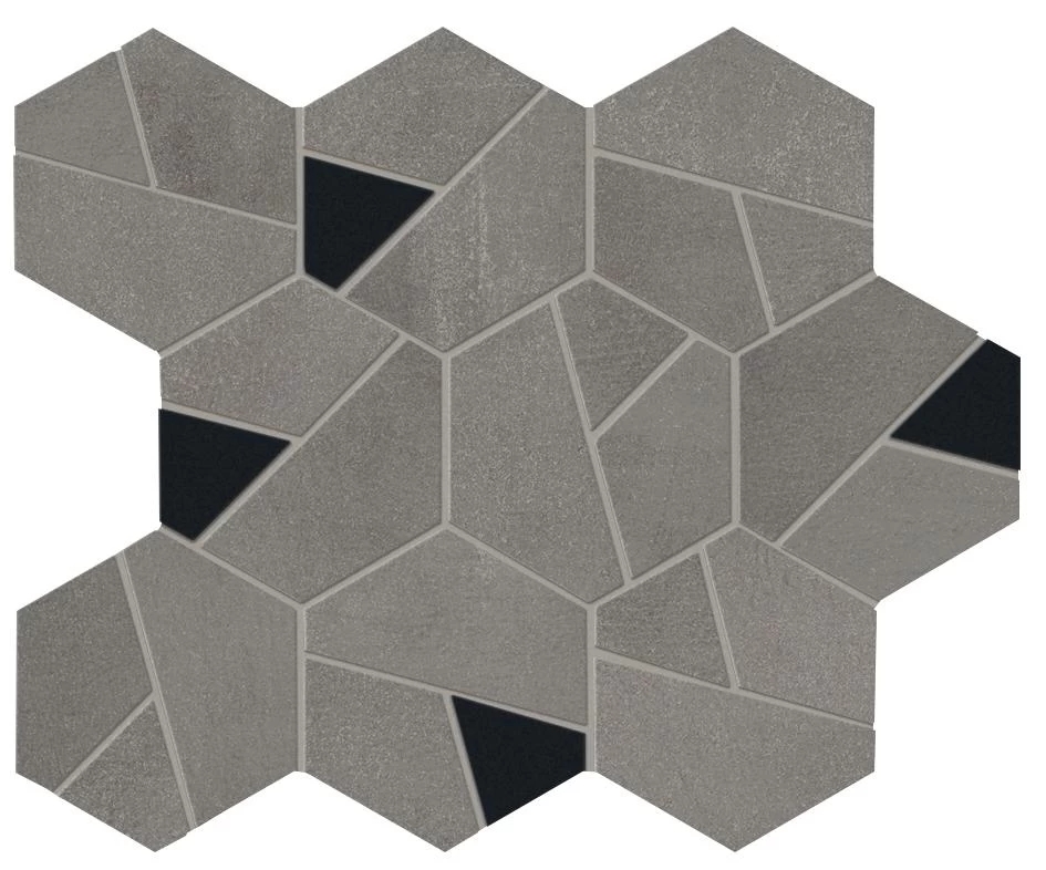 Мозаика Atlas Concorde Boost Smoke Mosaico Hex Black 25x28.5 AN69