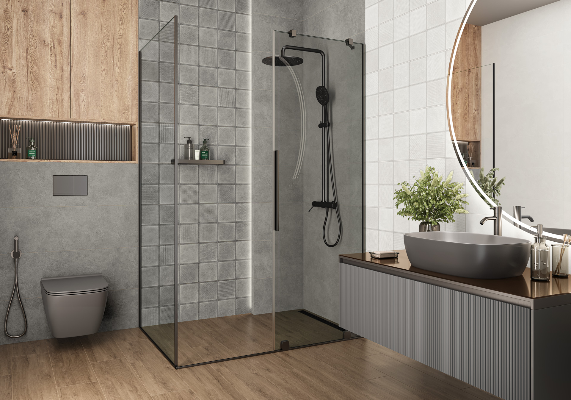 Керамическая плитка Alma Ceramica Куб TWU3090CUB07R белый 30x90