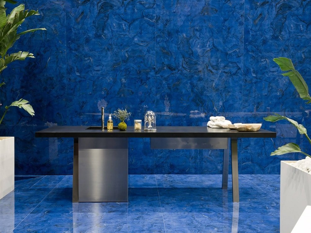 Керамогранит Laminam Fluido Solido Blu Lucidato 162x324 LAMFF00715_IT