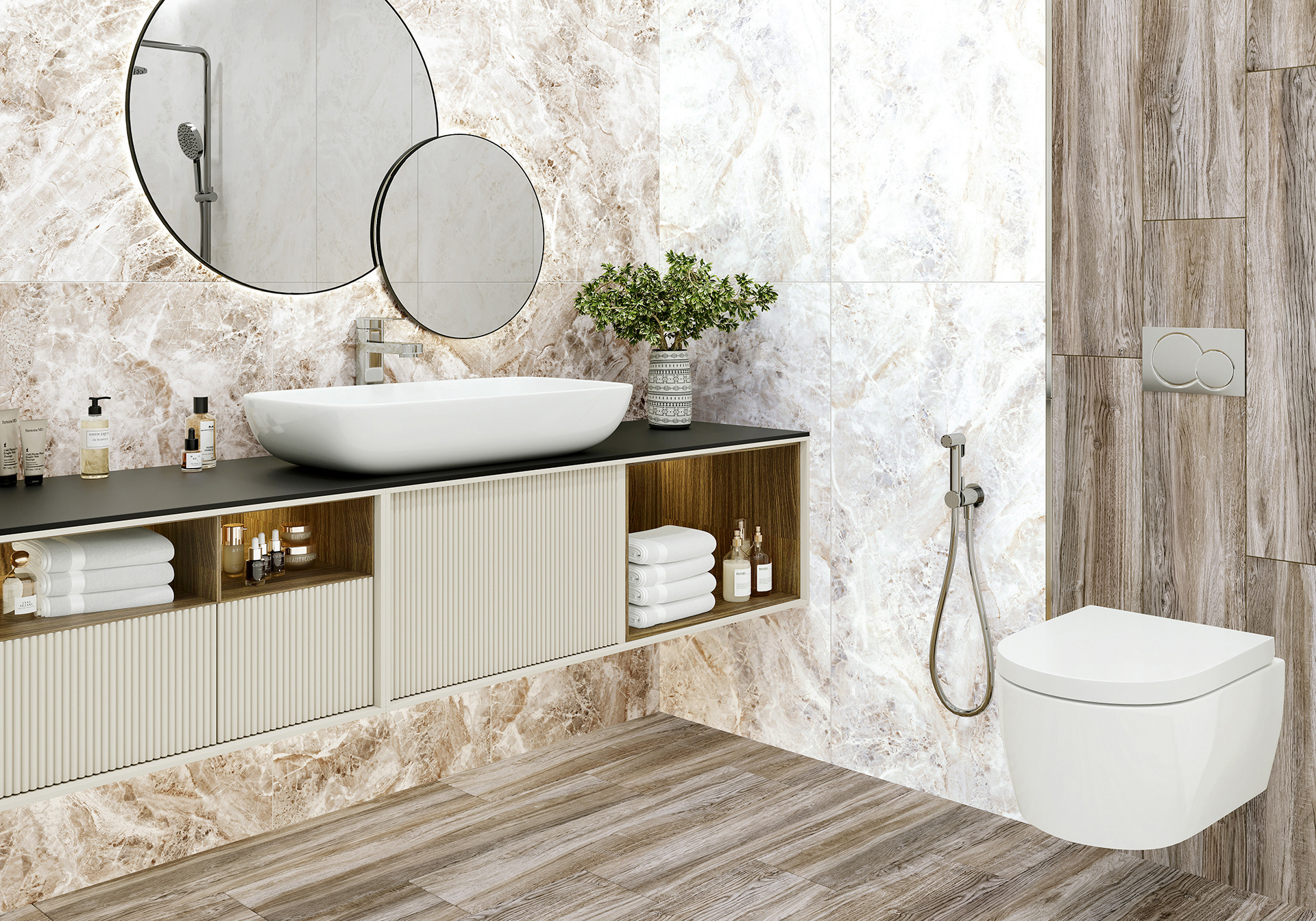 Керамогранит Alma Ceramica Вэйв GFA114WAV00L белый 57x114