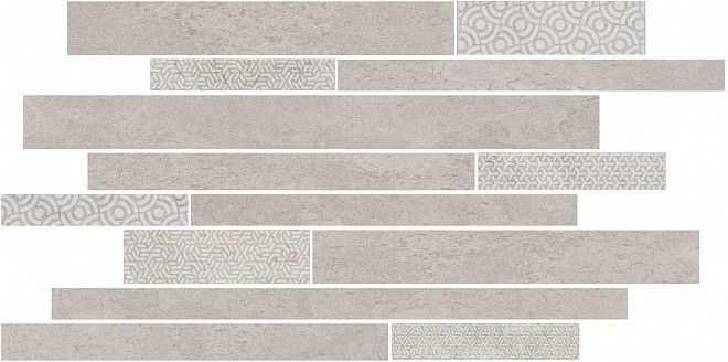 Декор Kerama Marazzi SBM009\SG4583 Ламелла серый светлый мозаичный 25x50,2