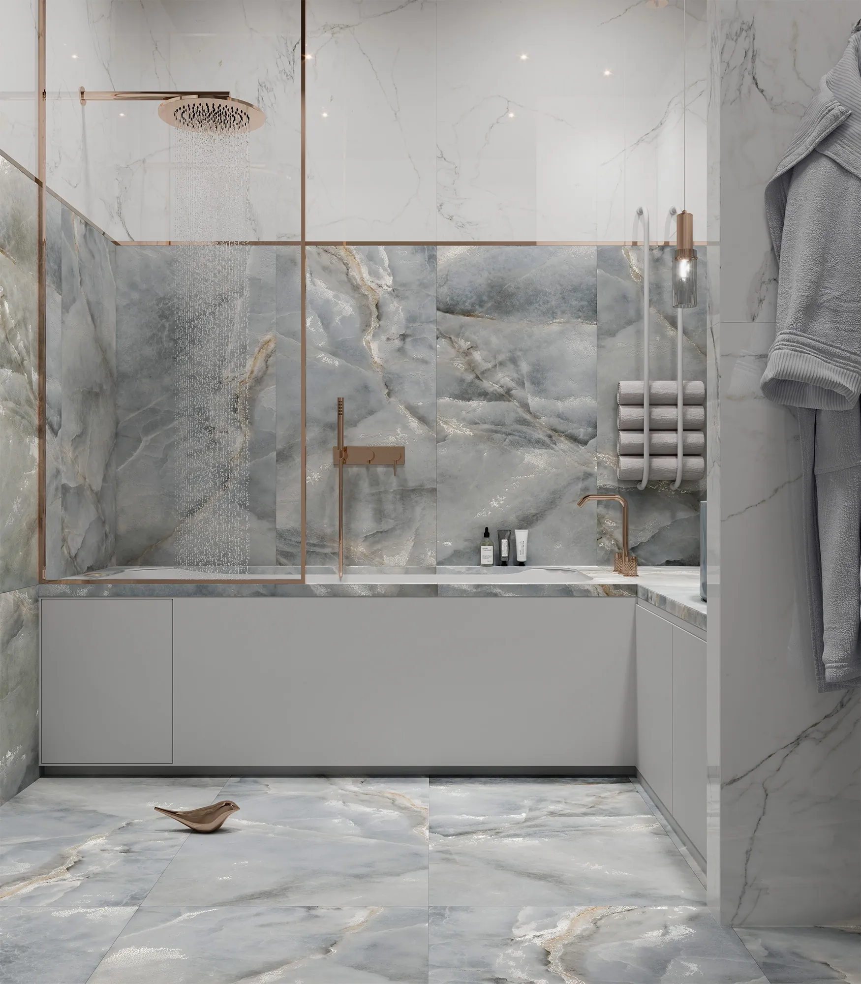 Керамогранит Аркадия Керамика CR4021-A Ascoli Blue Carving 60x120 голубой