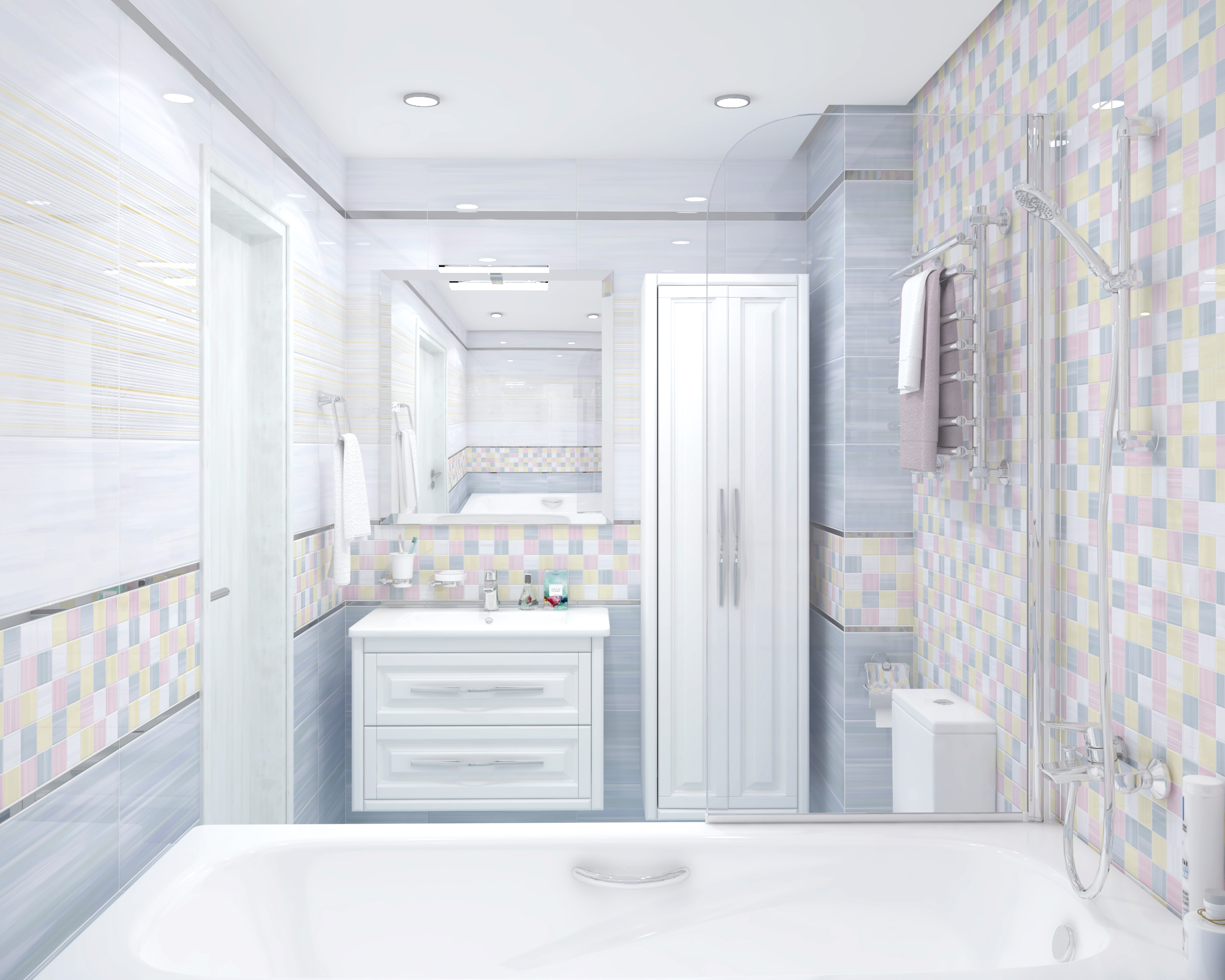 Керамическая плитка (34014) Laparet Spring розовый 25x50 глянцевый