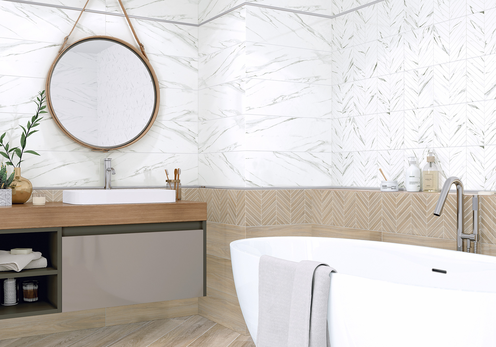 Керамическая плитка Alma Ceramica Токио TWA11TOK404 коричневый 20x60