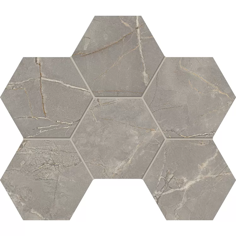 Мозаика Estima BR03 Bernini Hexagon Grey 25x28.5 серый неполированный