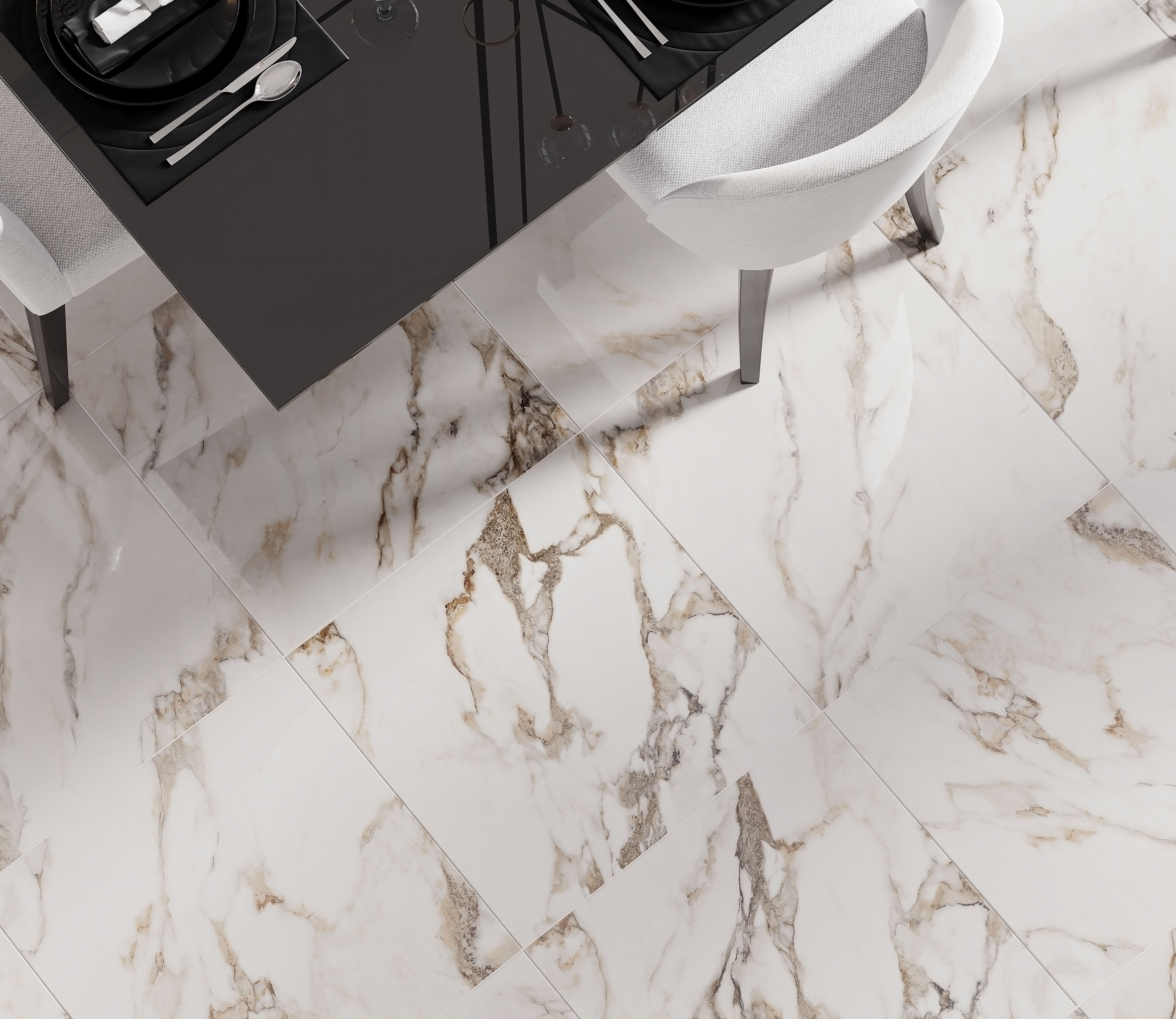 Керамогранит Laparet Calacatta Bronze белый 60x120 полированный