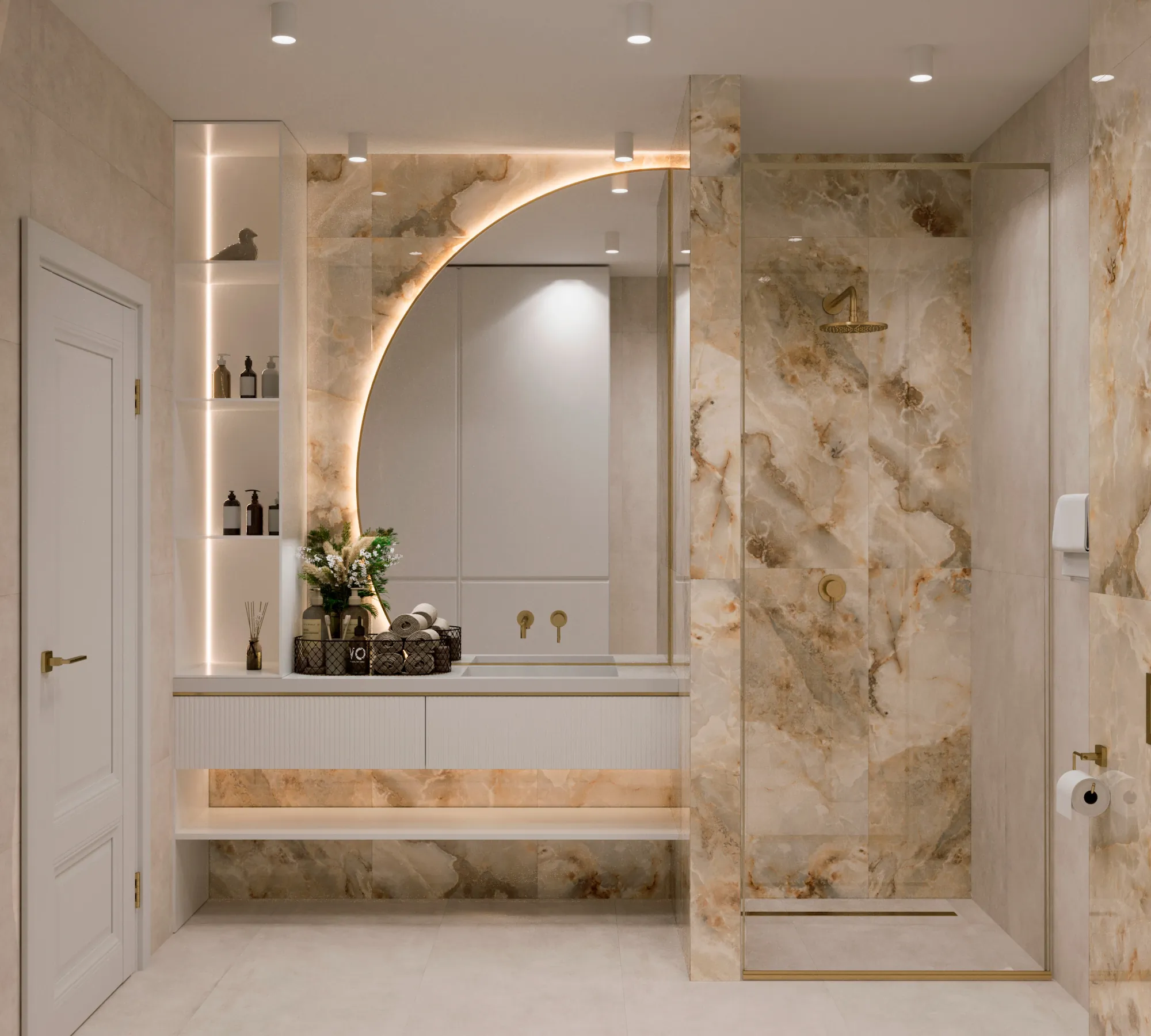 Керамогранит Аркадия Керамика FP1004-A Invisible Onyx Full Polished 60x120 бежевый