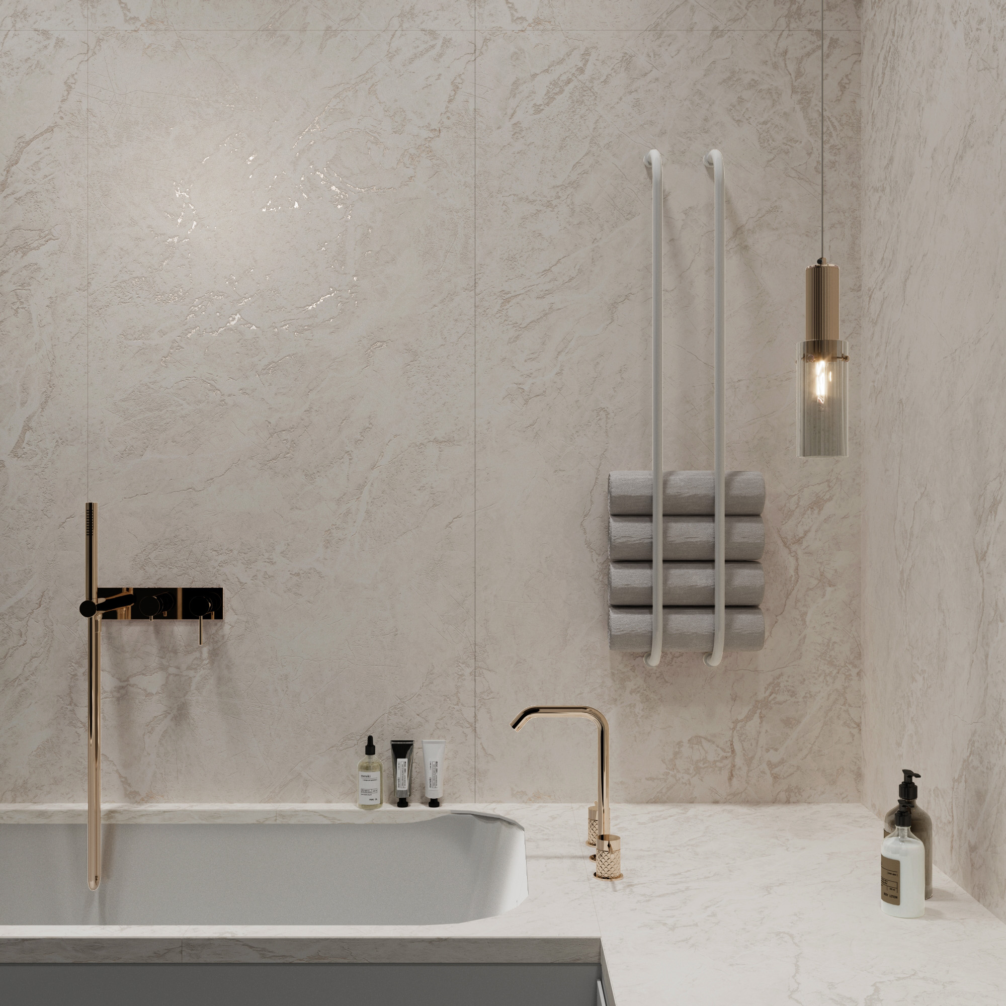 Керамогранит Креанза CZ-CR02-B Bolivia Ice Carving 80x160 серый