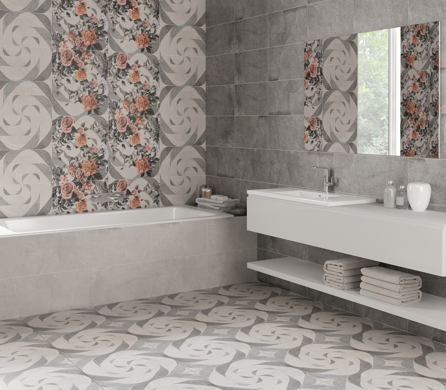 Бордюр Lasselsberger Лофт Стайл 1504-0415 серый 4x45