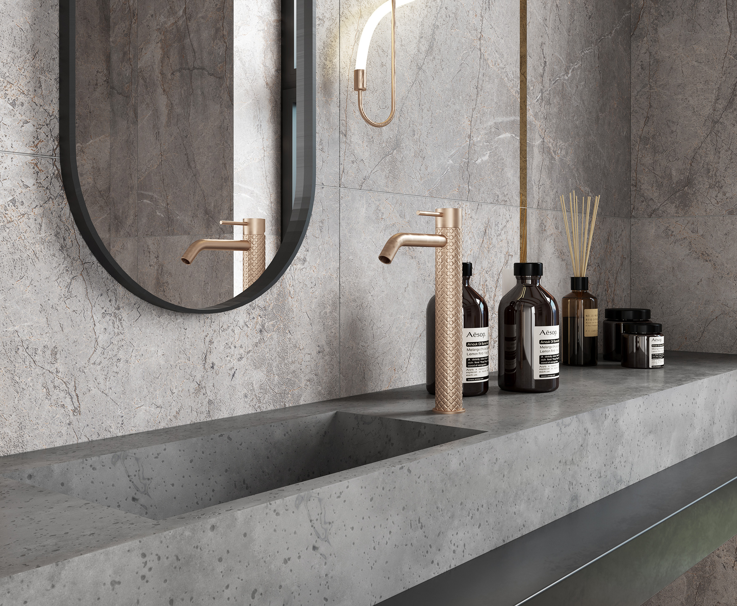 Керамогранит Laparet Carved River Gray 60x120 глянцевый