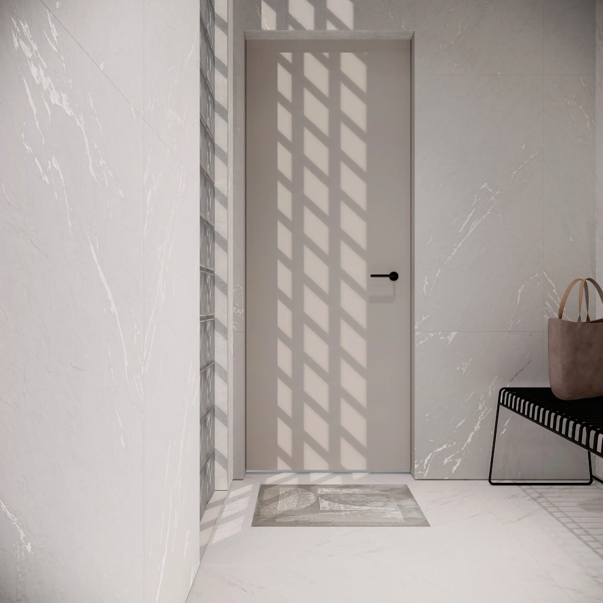 Керамогранит Аркадия Керамика GI8009-B Lazio Bianco Matt Glossy Ink Punch 60x120 белый