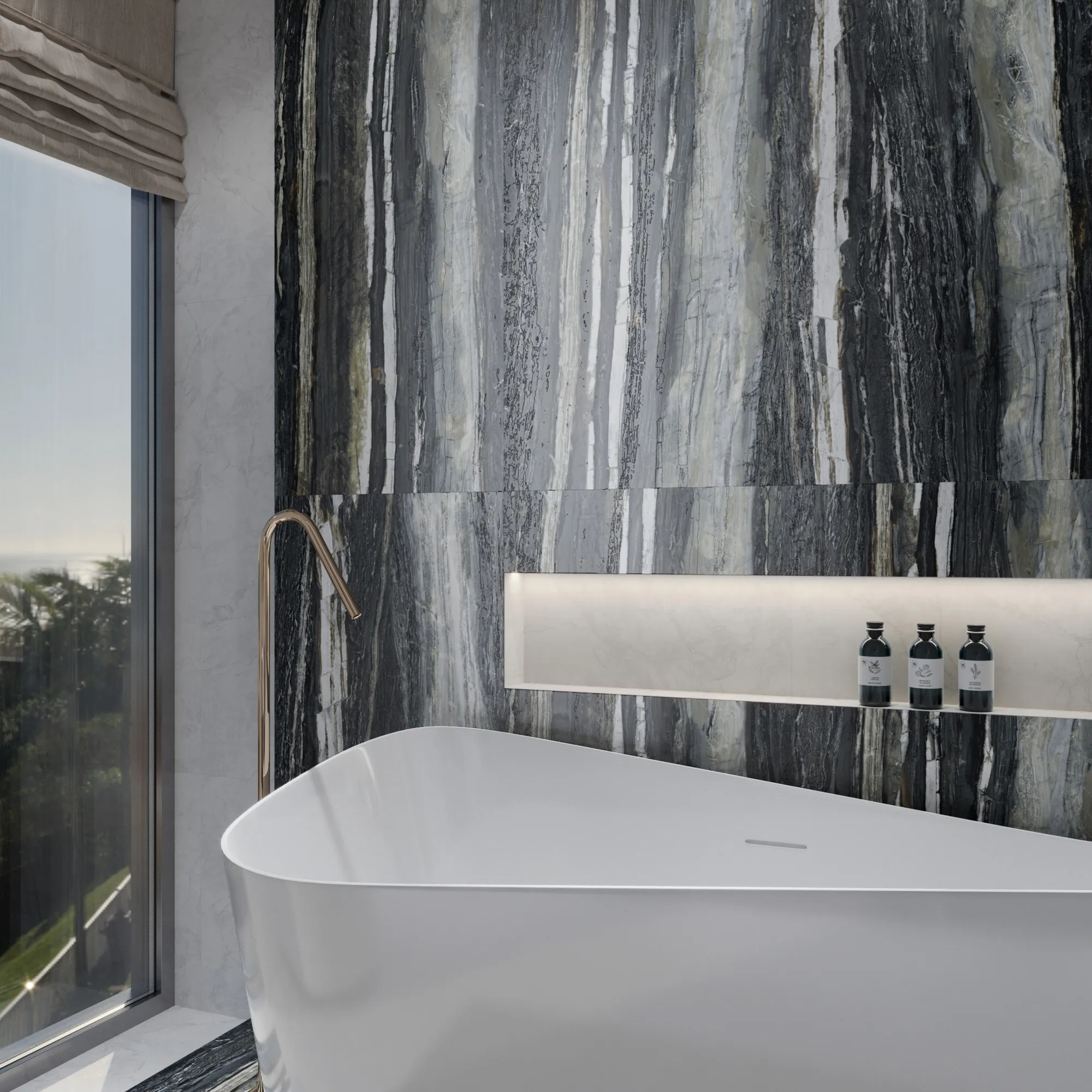 Керамогранит Креанза SH1002-G Brazzilian Black Shape+Glue Art 60x120 черный