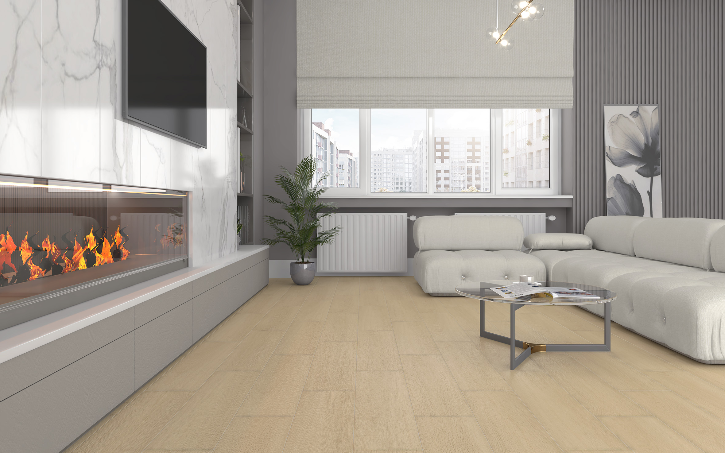 Керамогранит (SG705990R) Laparet Madera коричневый 20x80 матовый