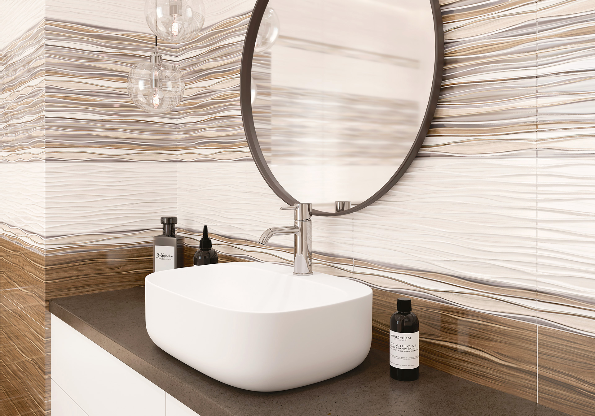 Керамическая плитка Alma Ceramica Плессо TWU09PLS404 коричневый 24.9x50
