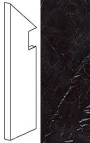 Ступень левая Marvel Nero Marquina Battiscopa Sag. Sx ATEN 7.2x30