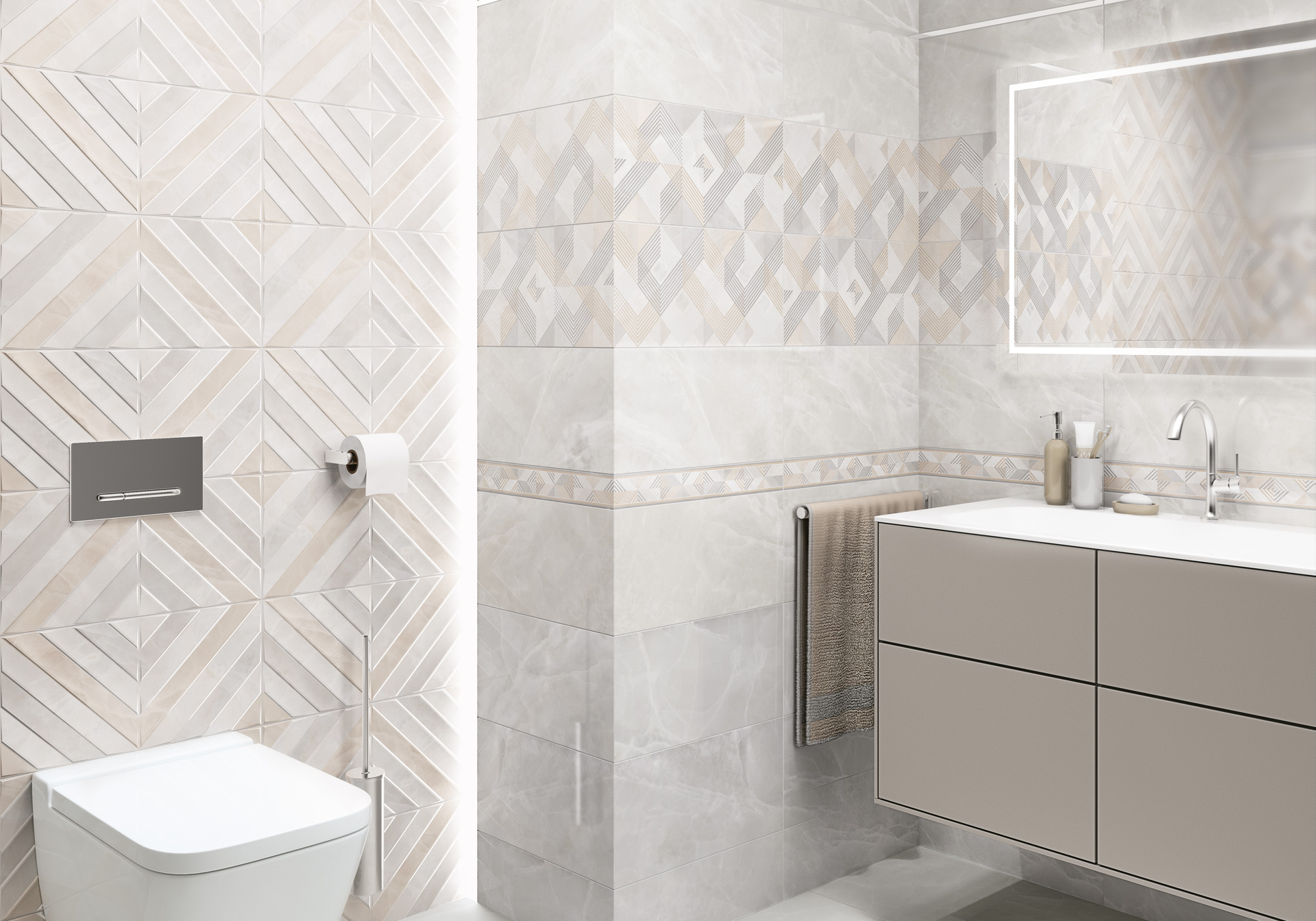 Керамическая плитка Alma Ceramica Риволи TWU09RVL024 разноцветный 24.9x50
