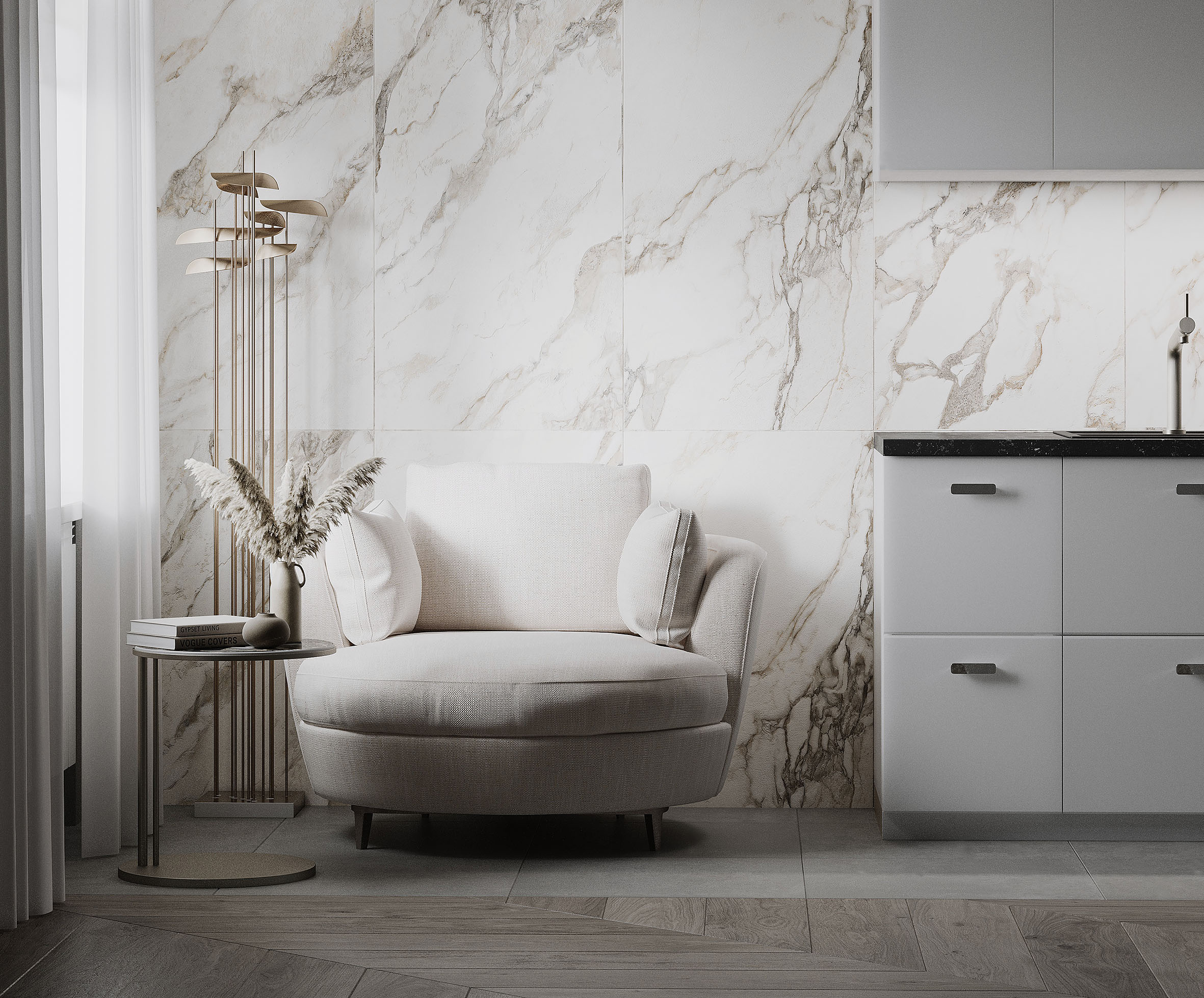 Керамогранит Laparet Calacatta Carve 60x120 глянцевый