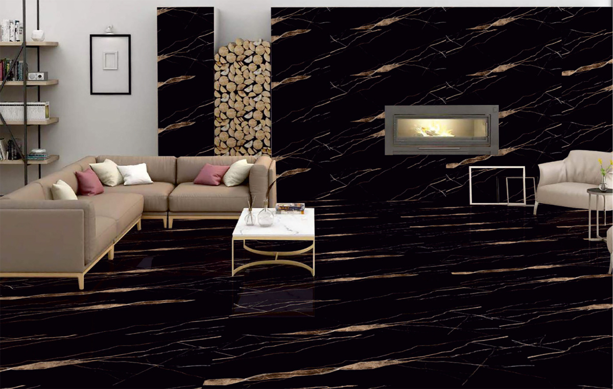Керамогранит Азарио Volcano Black 60x120 High Glossy P3110821120HG черный