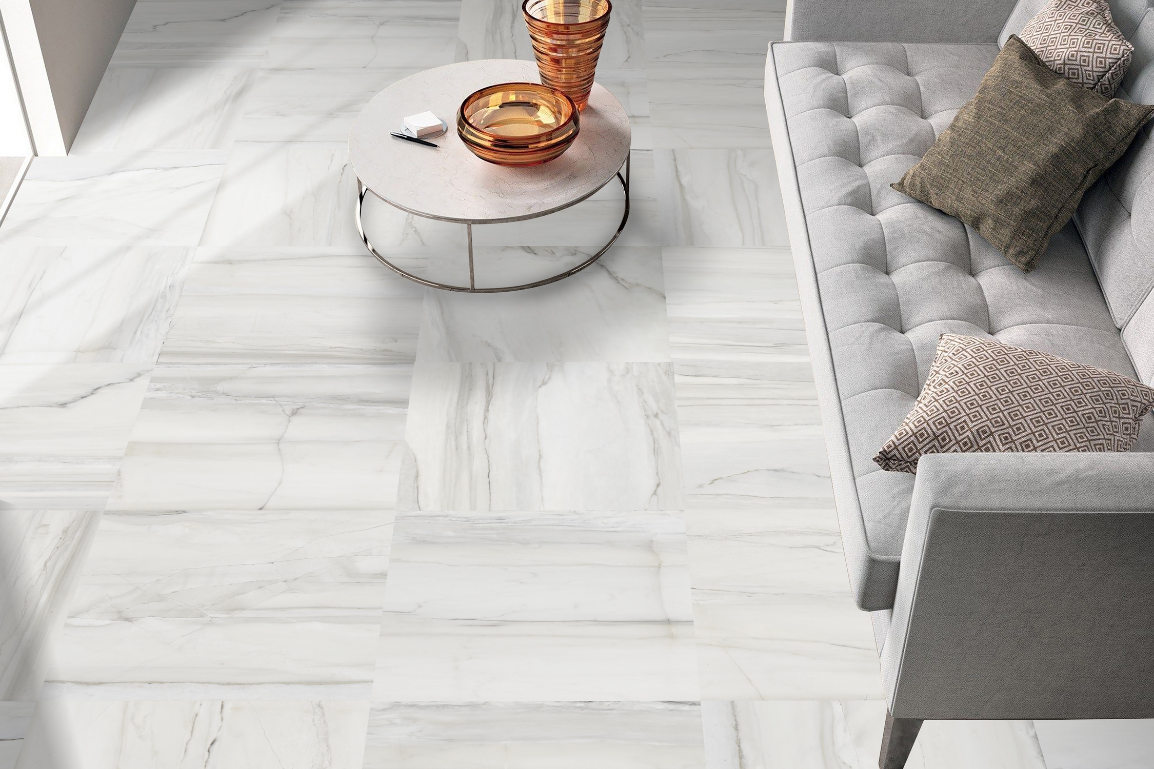 Керамогранит Пиастрелла GR01 Мрамор белый матовый 600x600