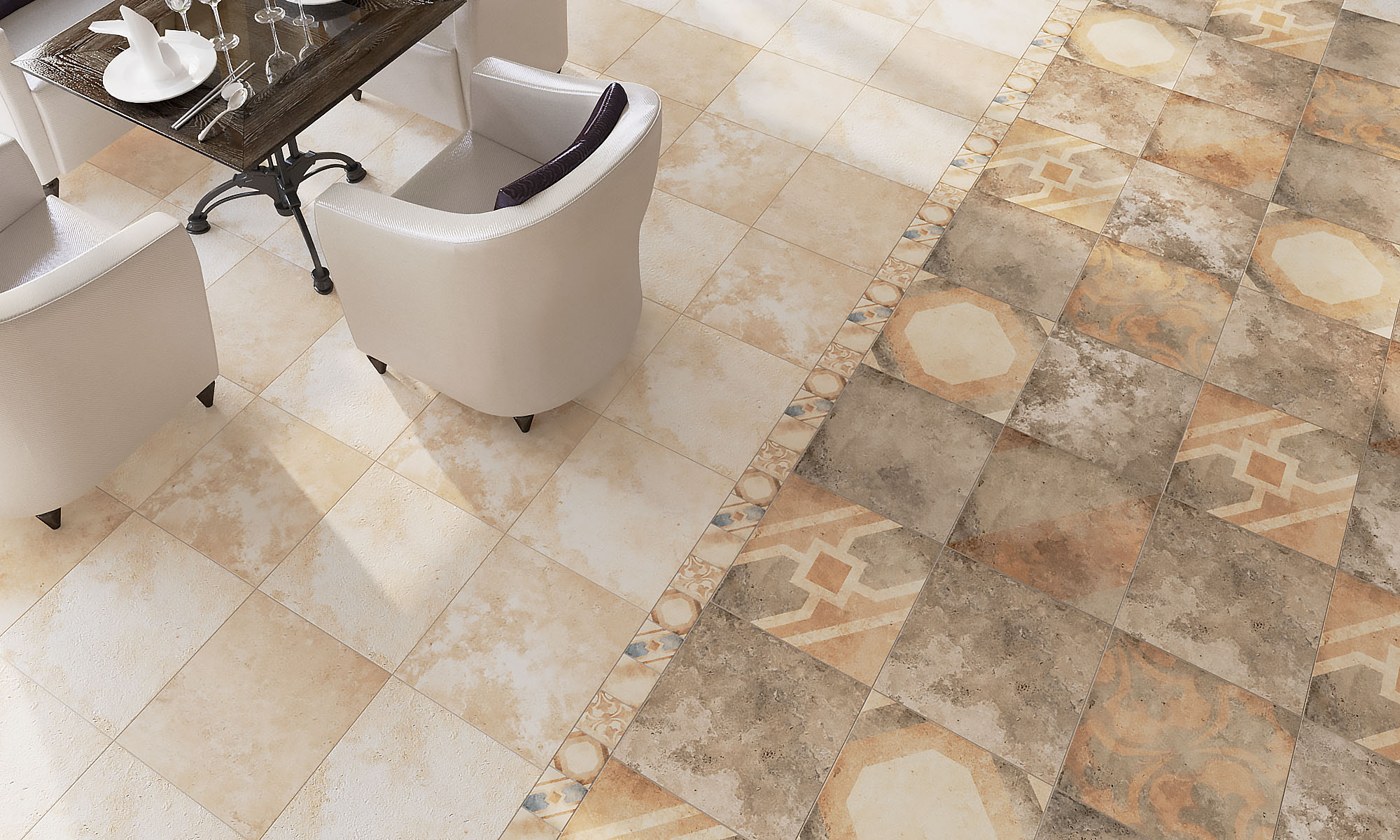Декор Grasaro Tivoli Grey 40x40 G-242/S/d02/400x400x8