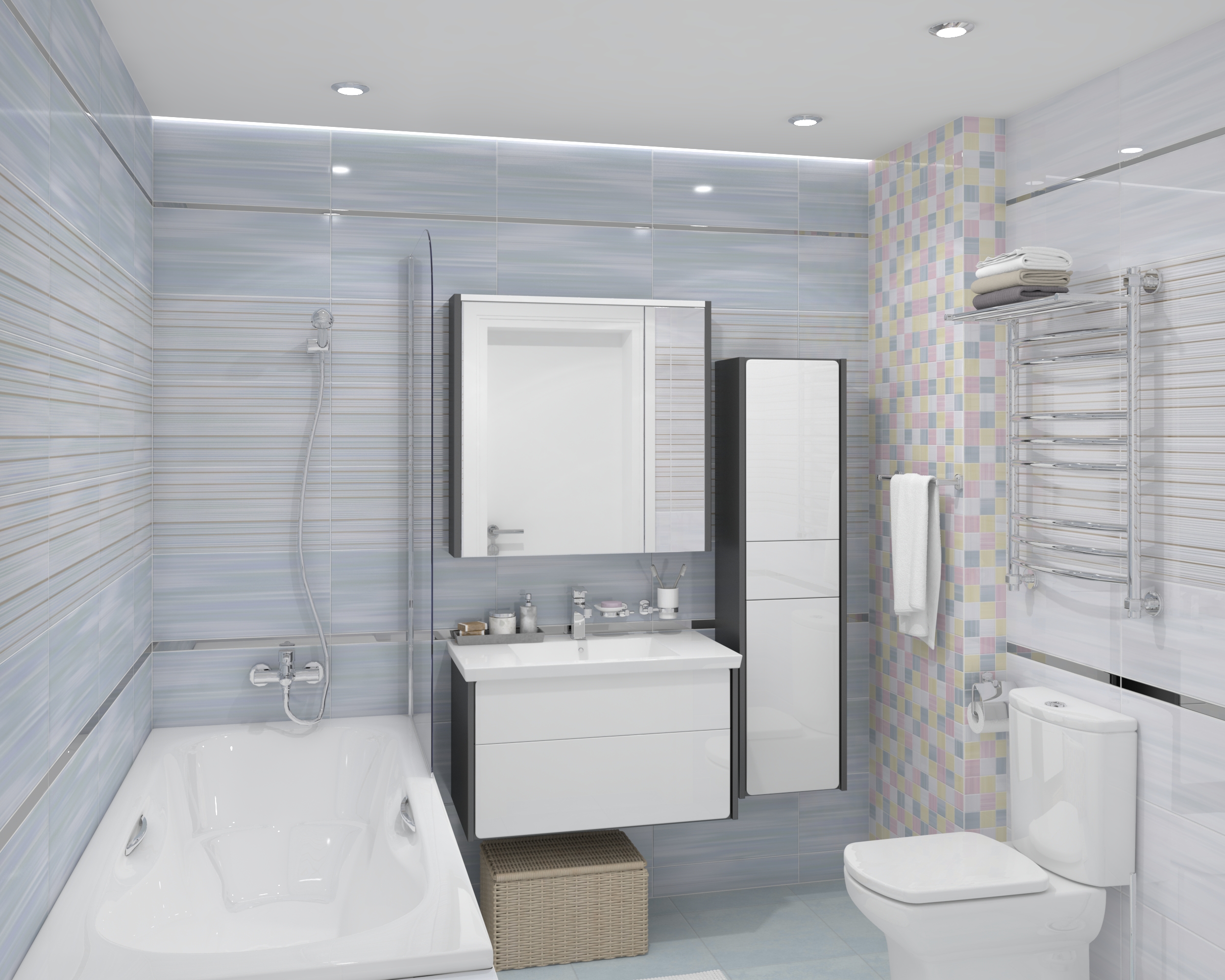 Керамическая плитка (34014) Laparet Spring розовый 25x50 глянцевый