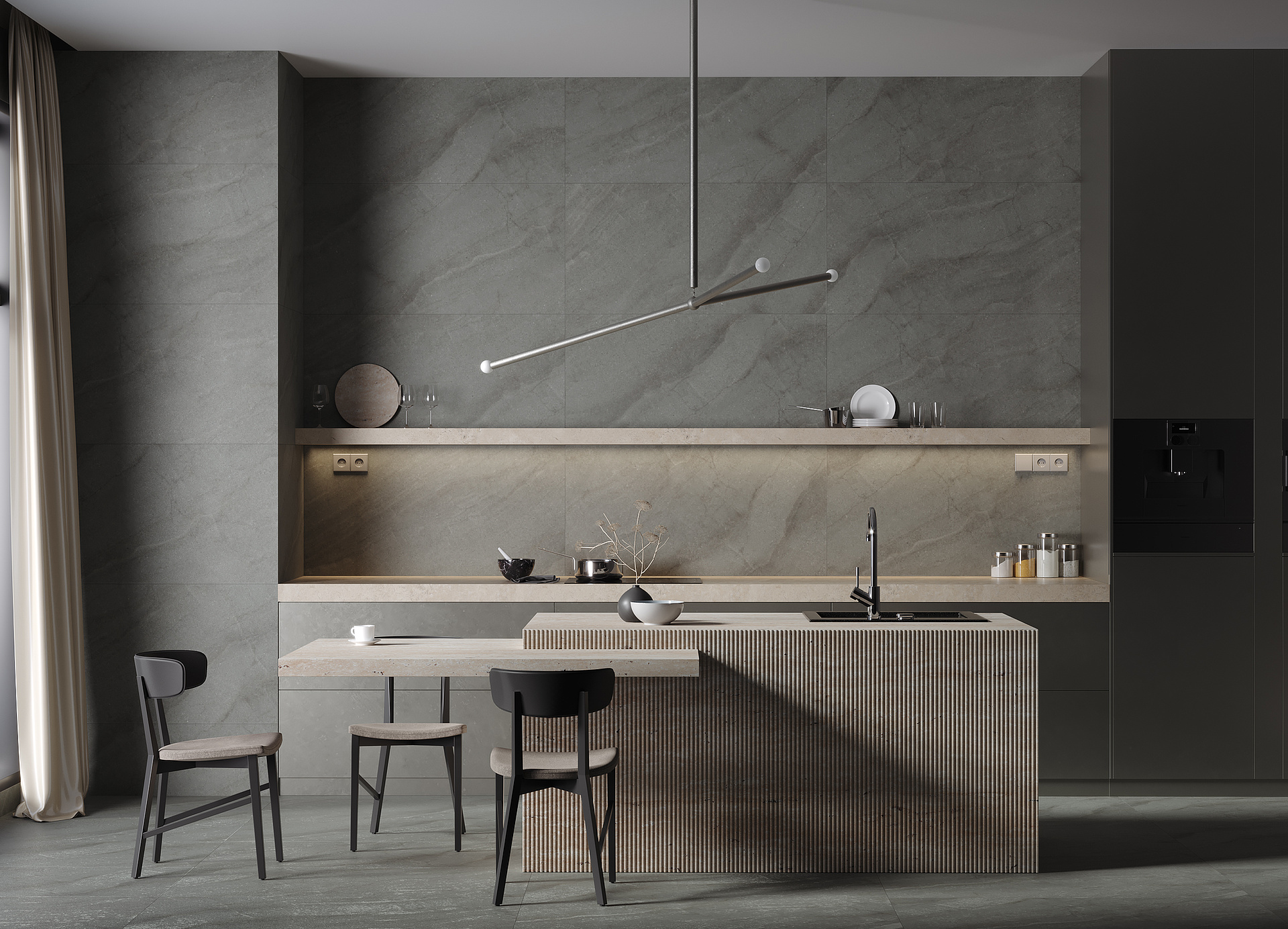 Керамогранит Керранова Bereg Grey Beige K-2403/MR/600x1200x10 серый