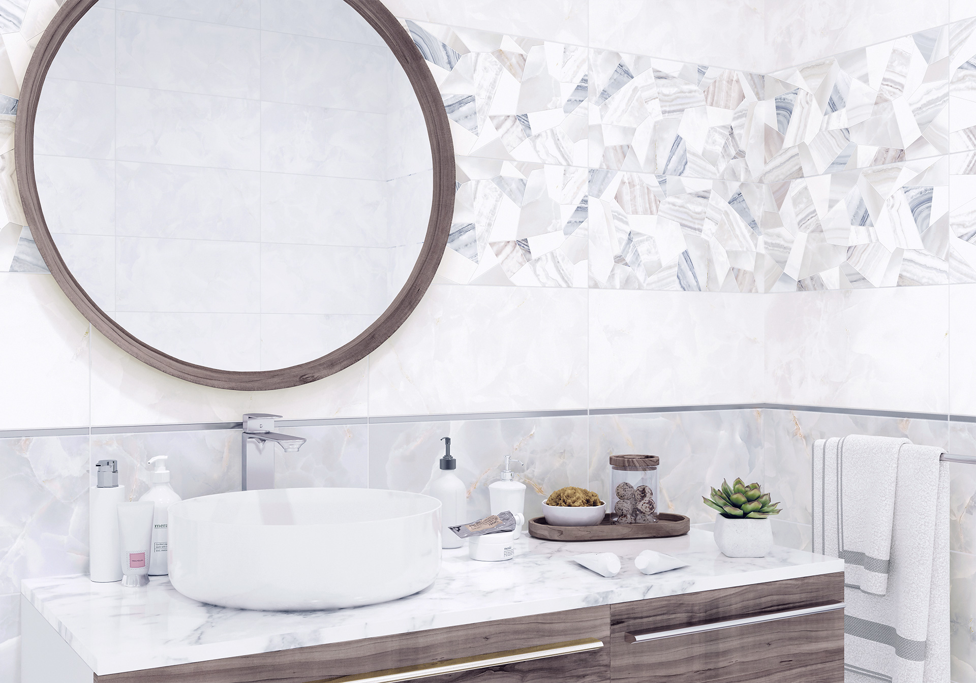 Керамическая плитка Alma Ceramica Бергамо TWU09BGM707 серый 24.9x50