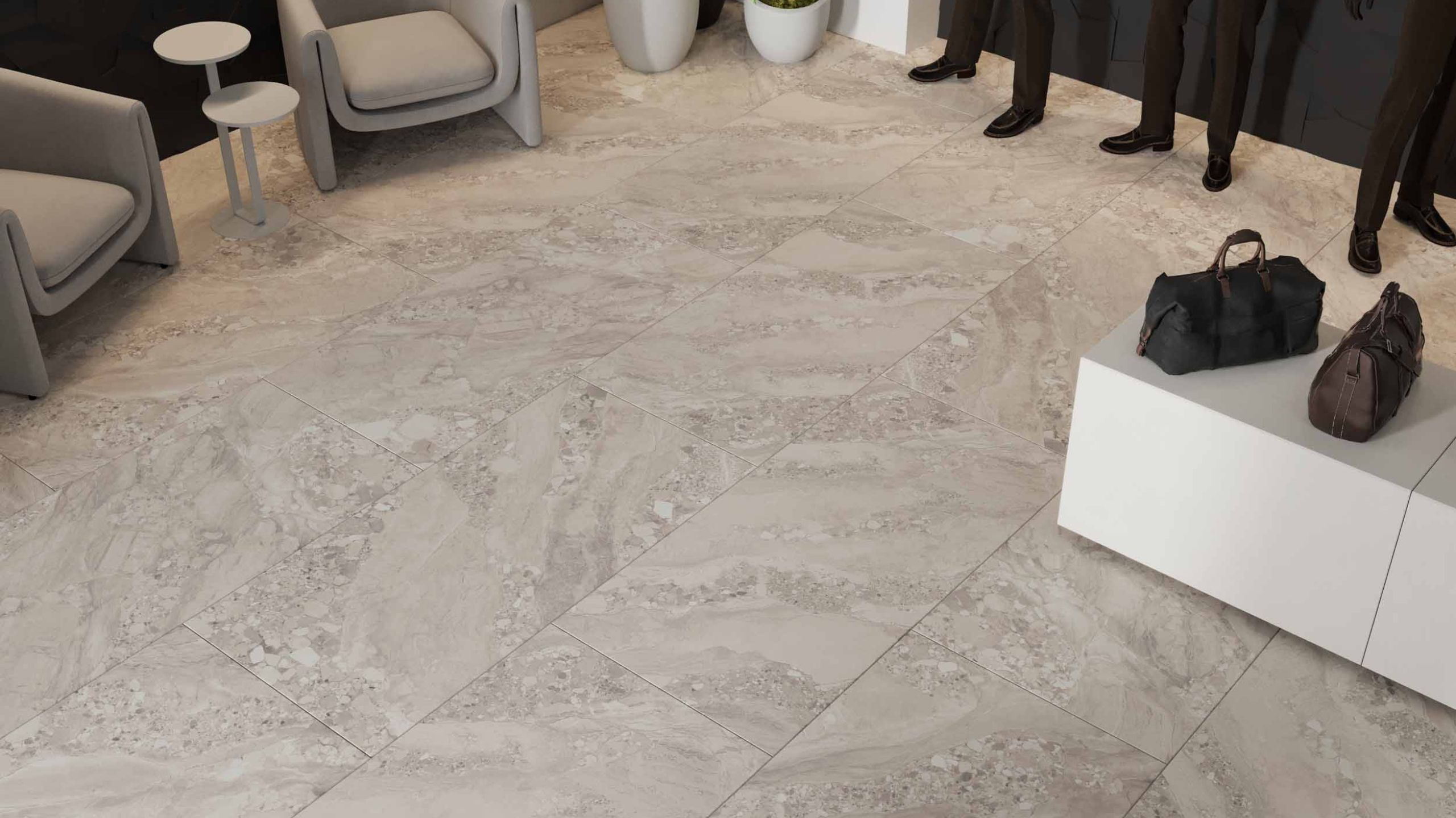 Комплект Estima OM02 Ametis Oceanmist Beige (Ступень 33x120 непол. прямоугол. бортик без насечек + Подступенок 14,5x120)