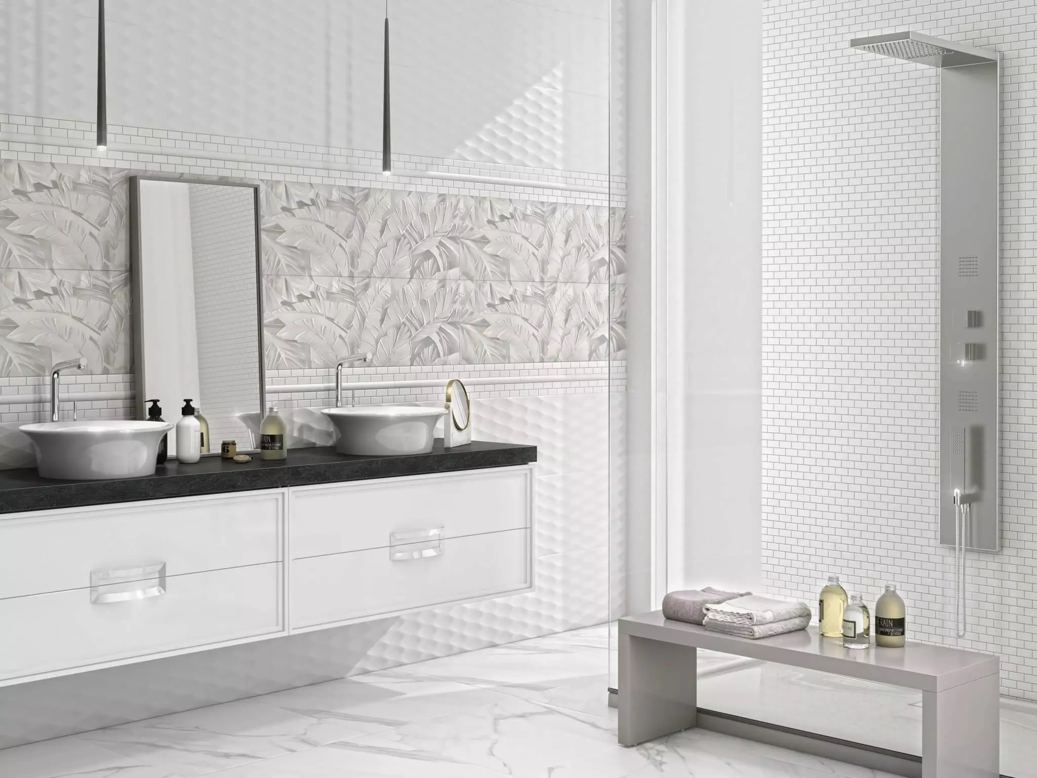 Керамическая плитка Kerama Marazzi 13058TR Турнон белый структура матовый обрезной 30x89.5
