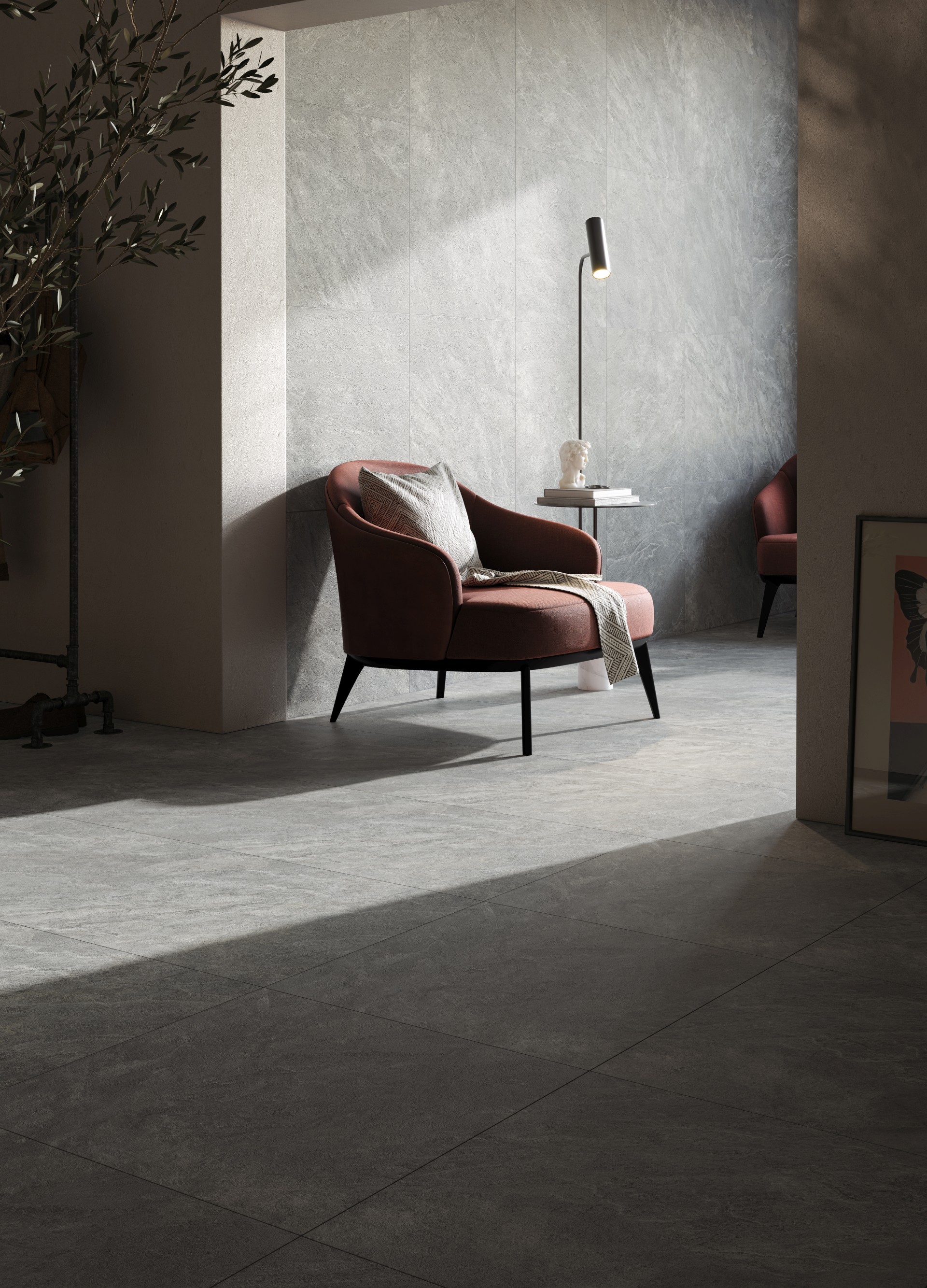 Плинтус Керранова Krater Grey K-2211/SR/p01/76x1200x10 серый