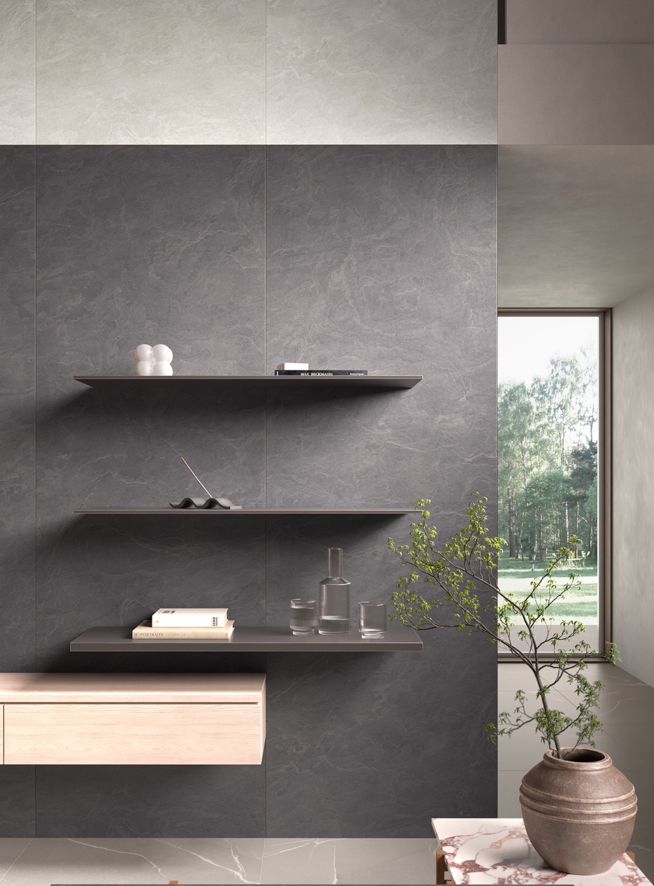 Керамогранит Laminam Слэйт Аляска 12 LAMF012612_IT белый 162x324
