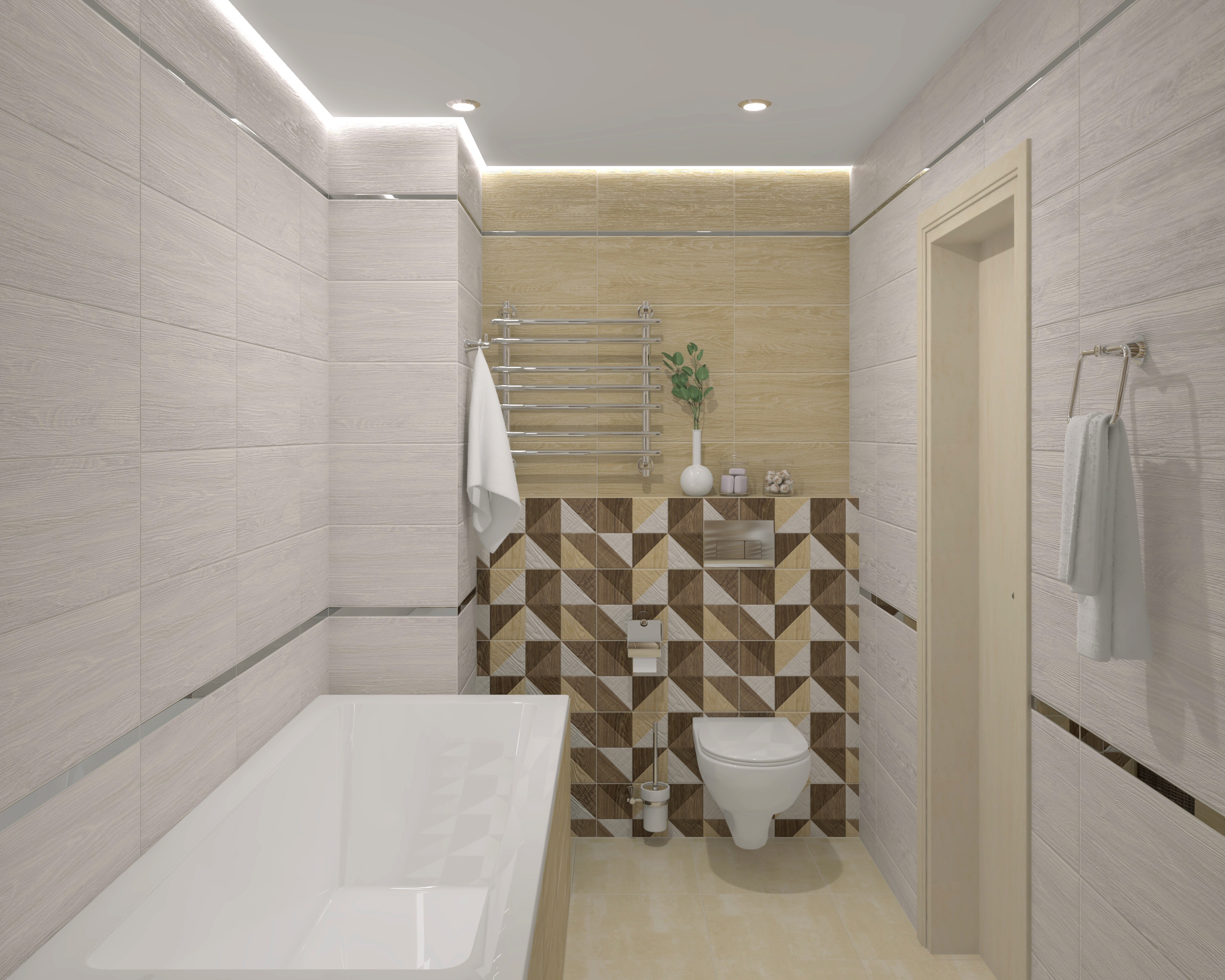 Декор (34007) Laparet Village беж микс 25x50 матовый