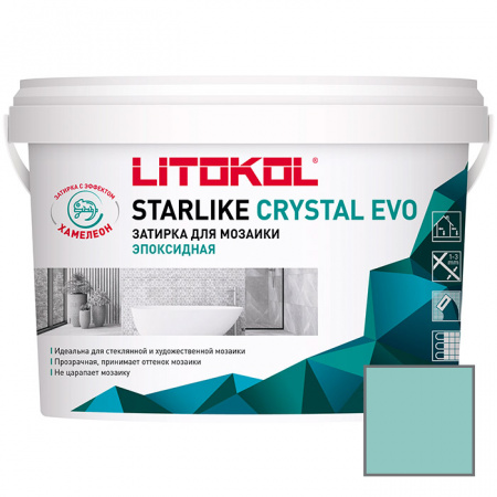 Прозрачная затирка для мозаики Литокол STARLIKE CRYSTAL EVO 2.5кг S.810 Verde Capri