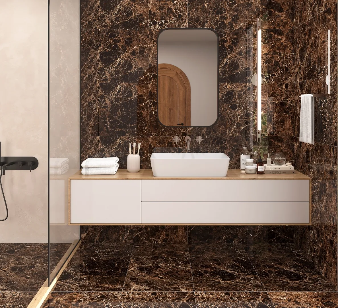 Керамогранит Аркадия Керамика HG2013-A Vatican Emperador High Gloss 60x120 коричневый