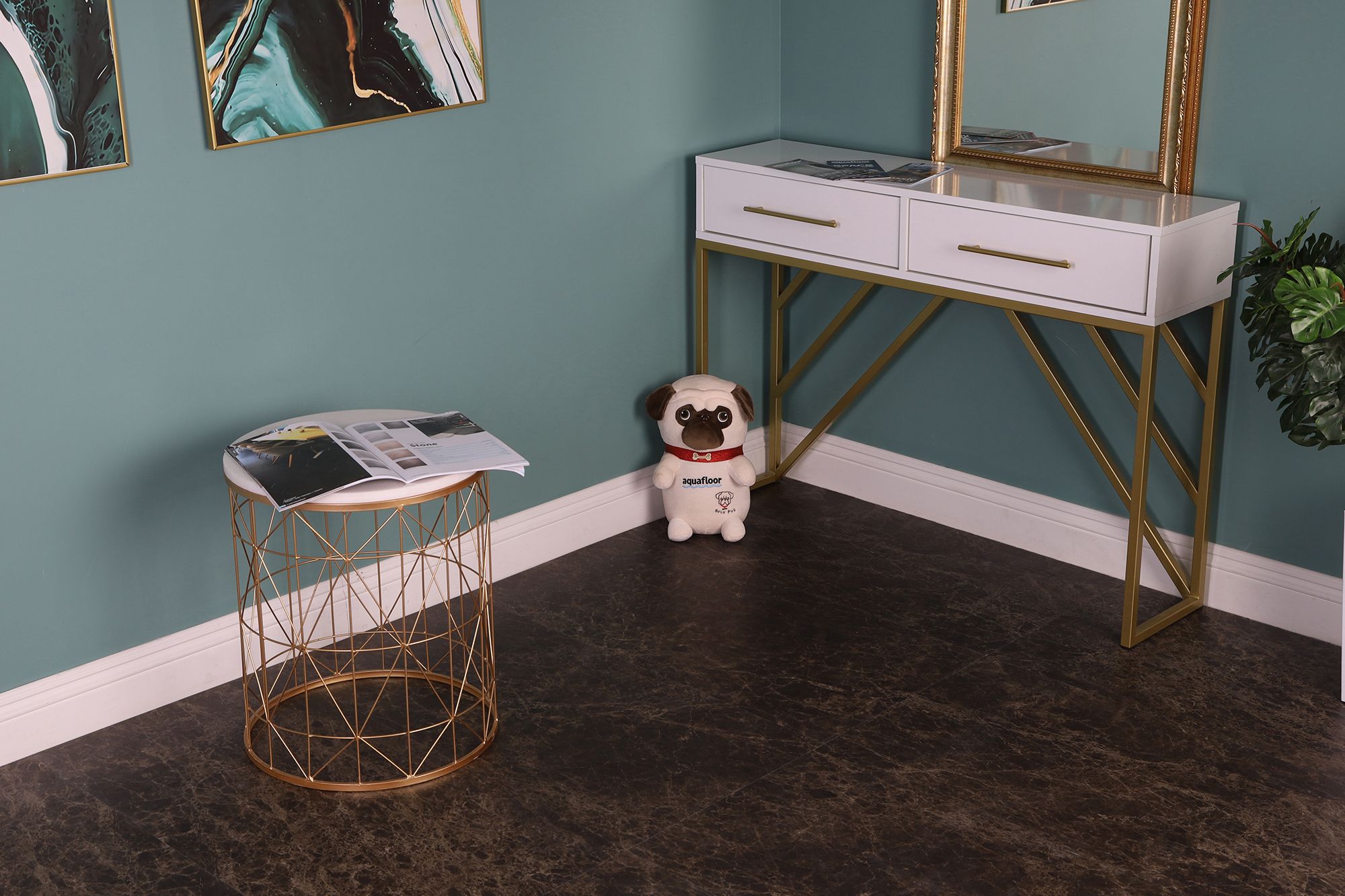 Кварцвиниловая плитка Aqua Floor Stone XL AF5011OSXL 940x470 Оникс Светлый замковый кварц винил напольный
