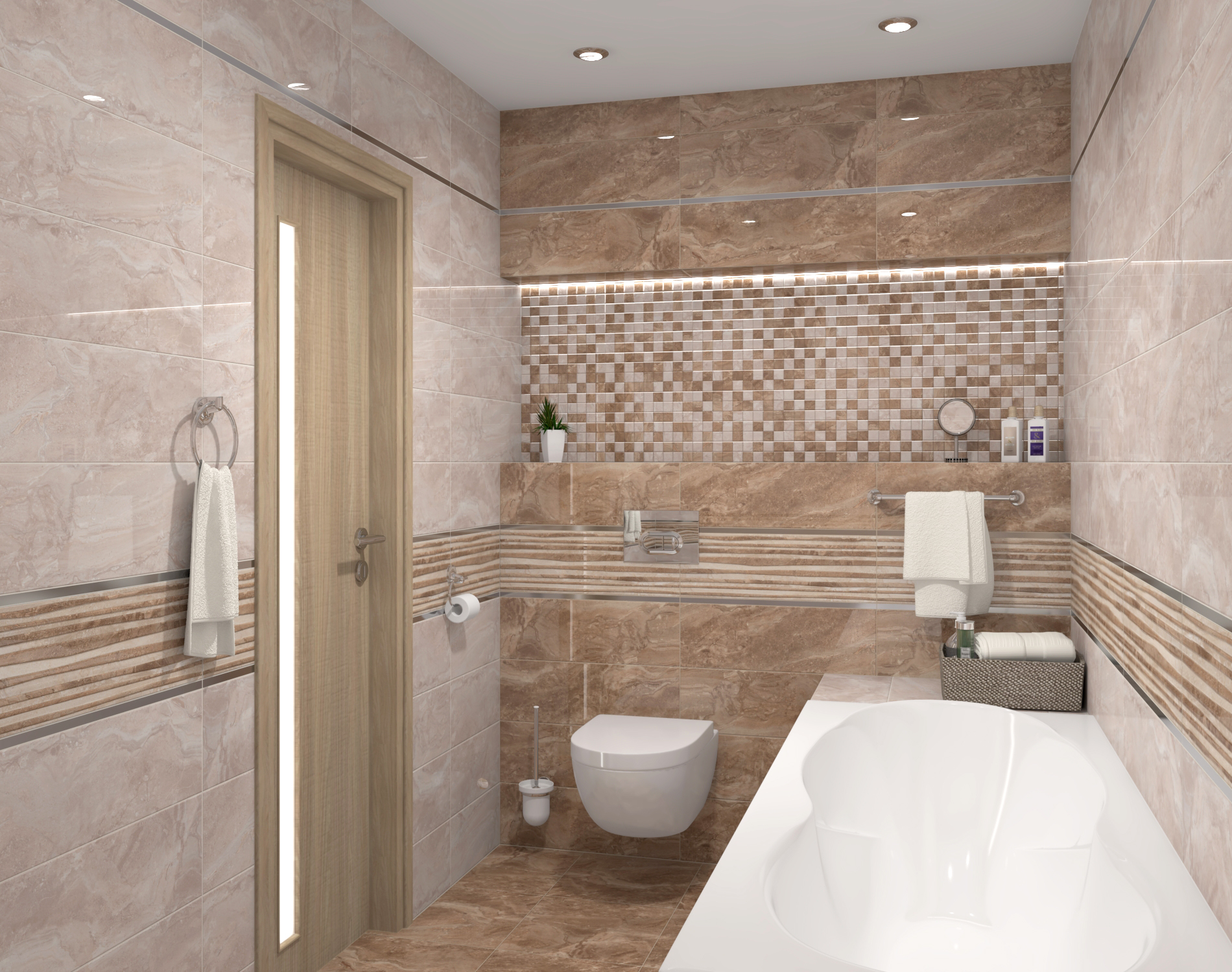 Мозаика Laparet Polaris коричневый+бежевый 30x30 глянцевый