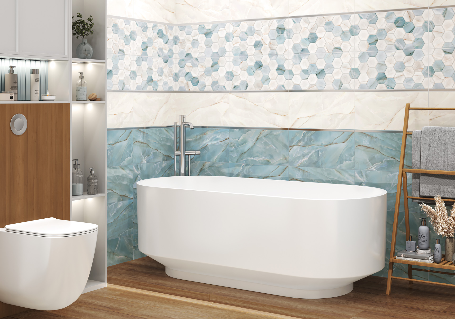 Керамическая плитка Alma Ceramica Маритайм TWU2550MRM16 бирюзовый 24.9x50