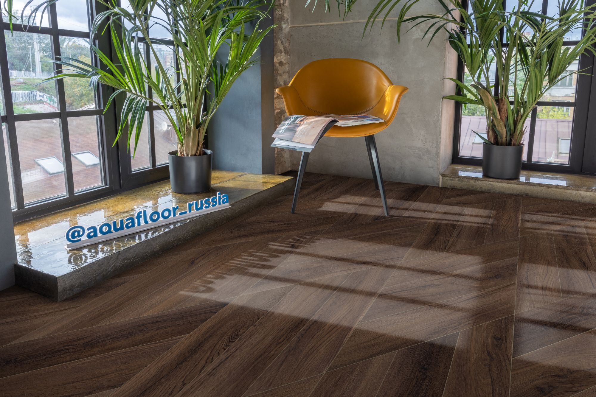 Кварцвиниловая плитка Aqua Floor Chevron Glue (Parquet) AF2555PGCh 553.7x130.5 Сосна Светлый замковый кварц винил напольный