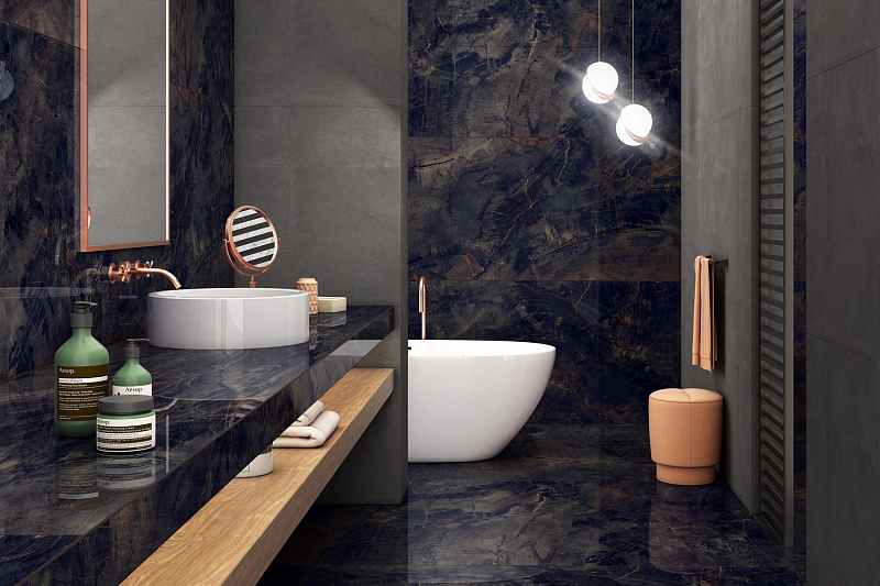 Керамогранит Азарио Fossil Agate 80X160 High Glossy P231123003HG черный