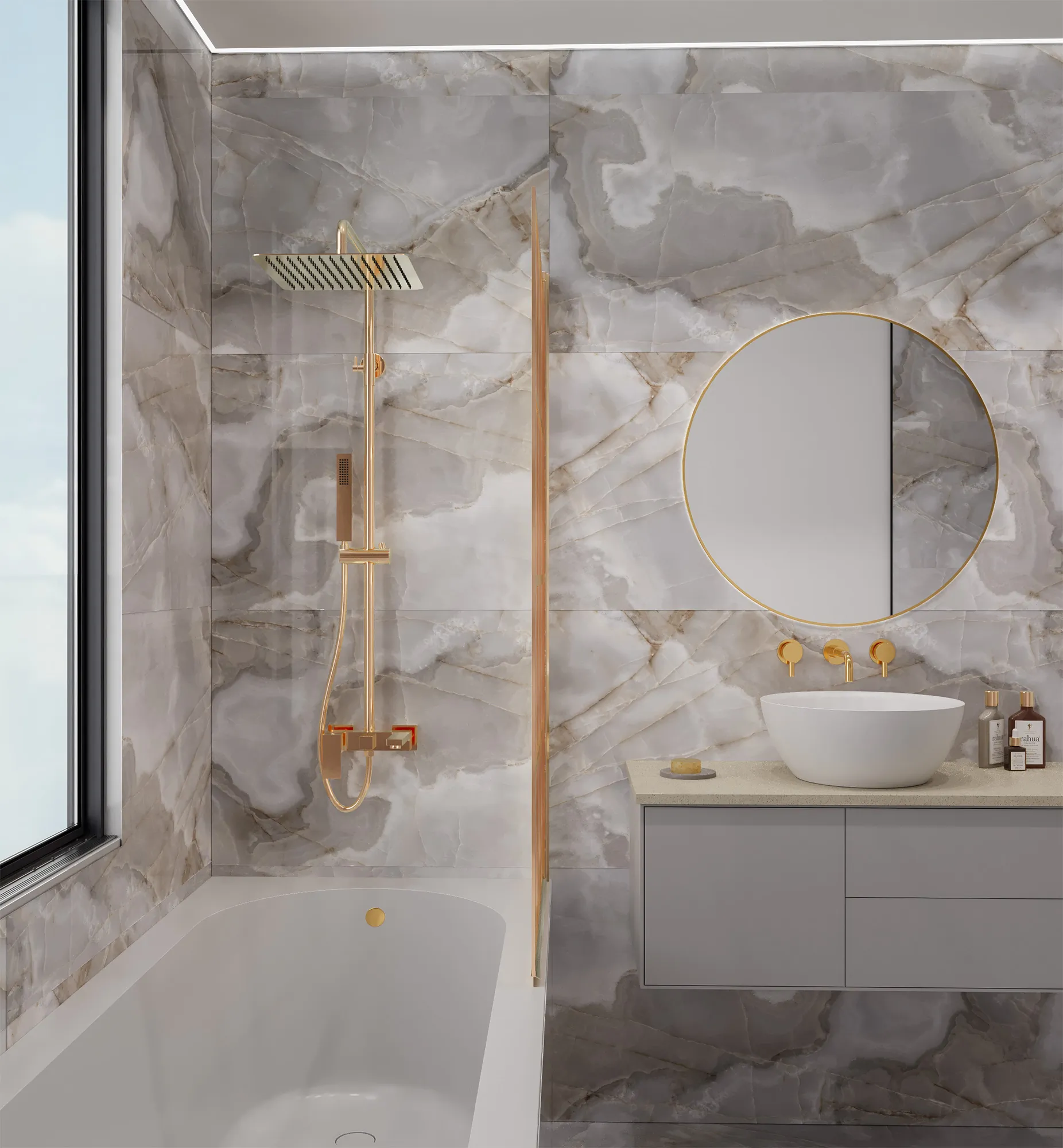 Керамогранит Аркадия Керамика RT6008-A Rex Onyx Blue Matt Rustic 60x60 голубой