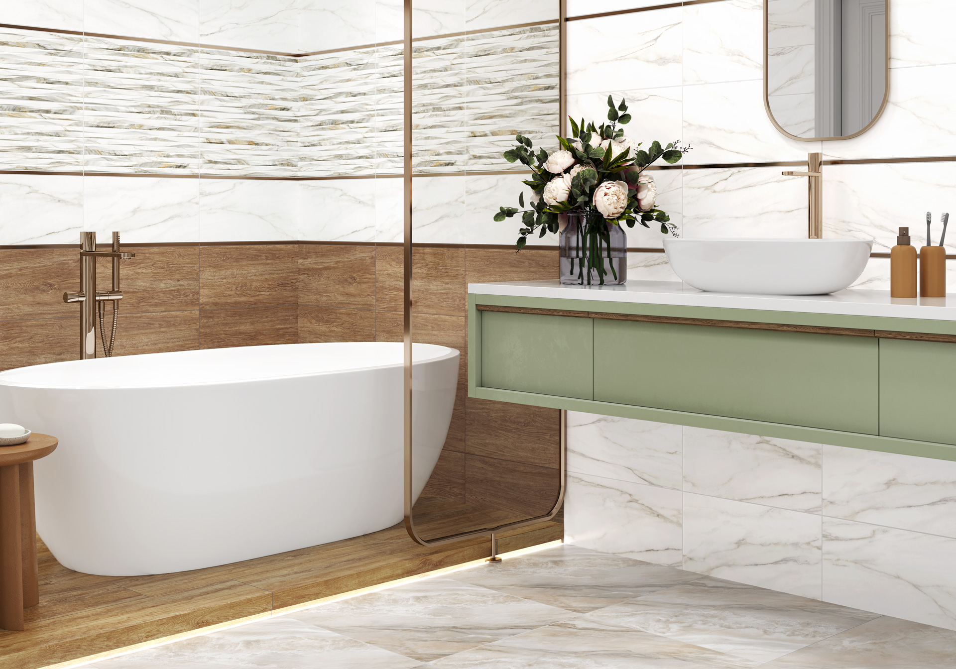 Керамическая плитка Alma Ceramica Эйфория TWU2550EPH44 бежевый 24.9x50
