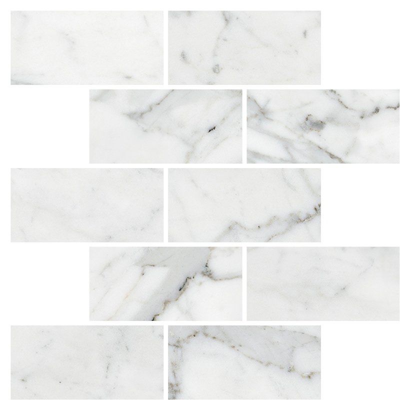 Мозаика Marble Trend Carrara 30.7x30.7 под кирпич из керамогранита