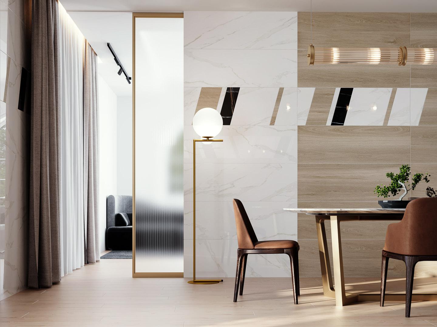 Декор Kerama Marazzi Бертран 1 микс 40x120 ID129