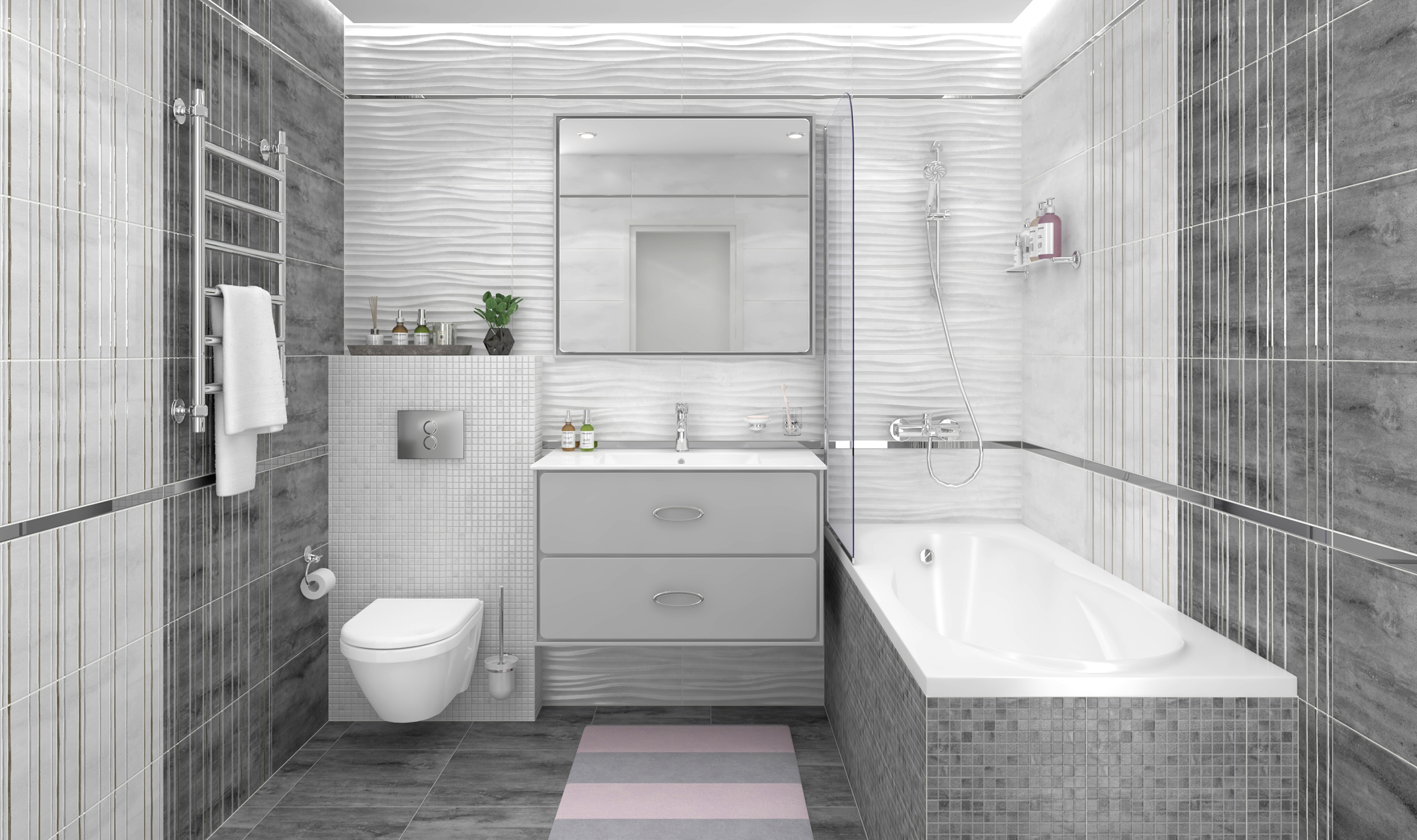 Мозаика Laparet Concrete серый 30x30 матовый