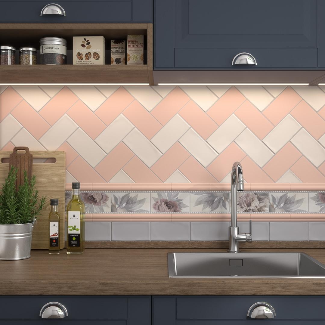 Керамическая плитка Kerama Marazzi 16077 Тортона розовый светлый 7,4x15