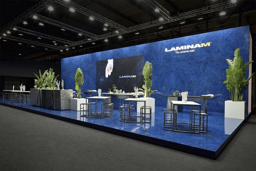 Керамогранит Laminam Fluido Solido Blu Lucidato 162x324 LAMFF00715_IT