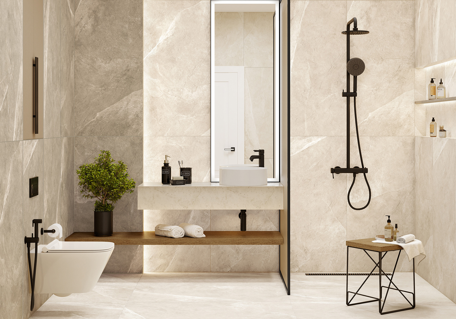 Керамогранит Alma Ceramica Базальто GFU6060BST04R бежевый 60x60